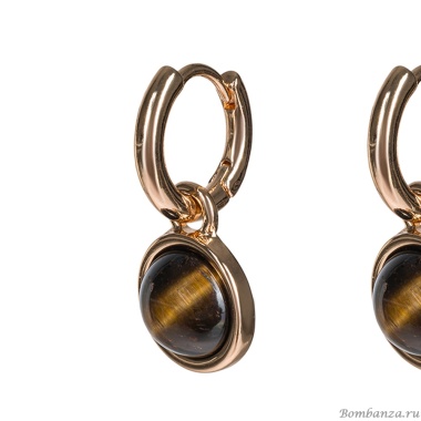 Серьги Fiore Luna, TIGER EYE, LE1115 BR/G, золотистые